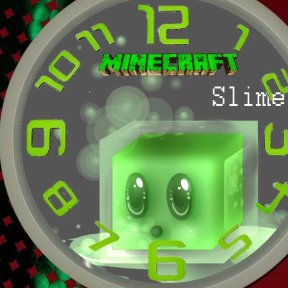 Minecraft cube slime led lights wall clock - Picture 2 of 4